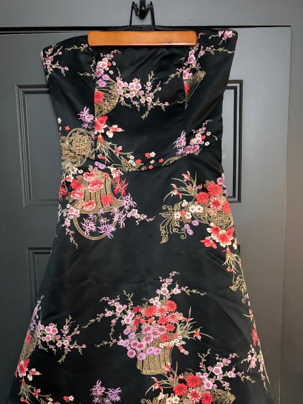 Strapless formal cocktail dress